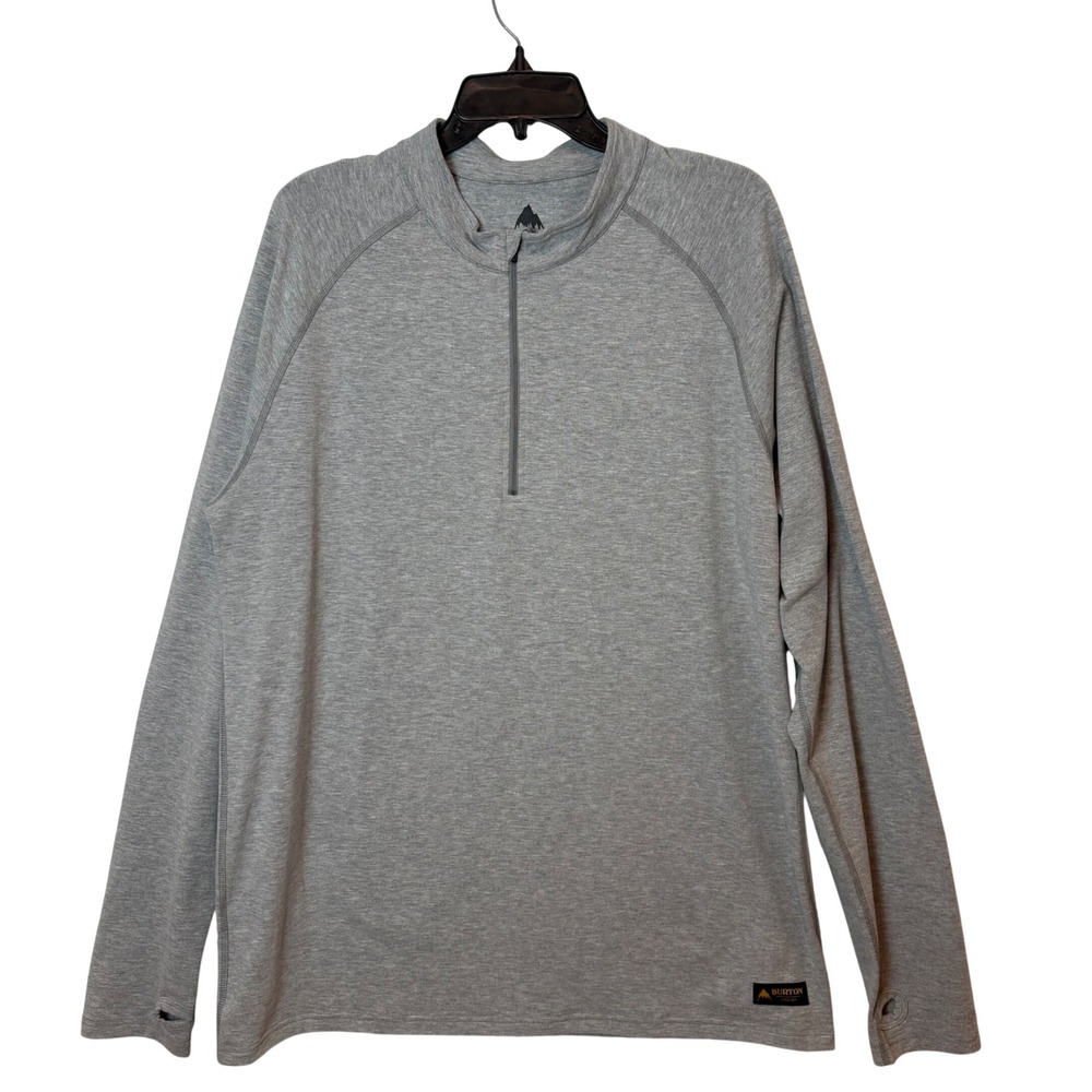 Burton DryRide Mens XL Long Sleeve Base Layer Pullover 1/4 Zip Thumbholes